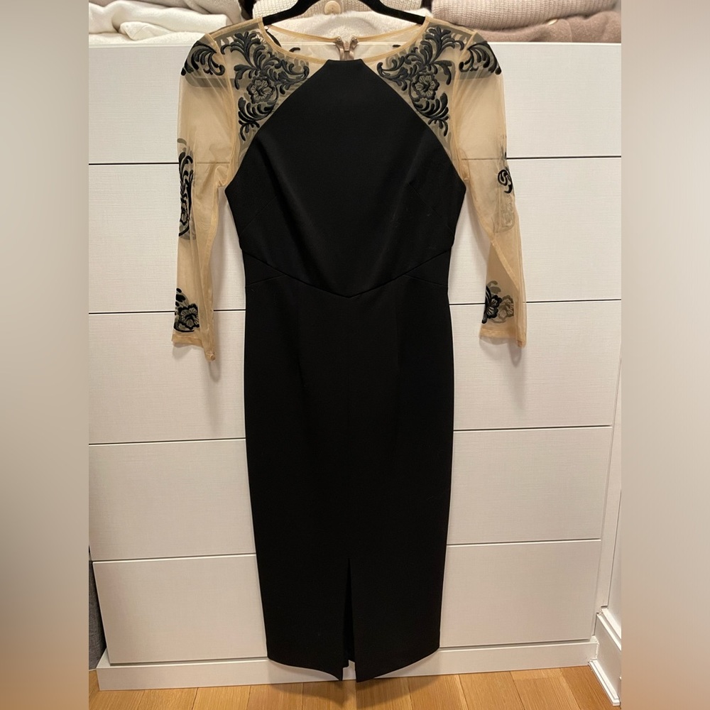 JS collections size two black midi dress